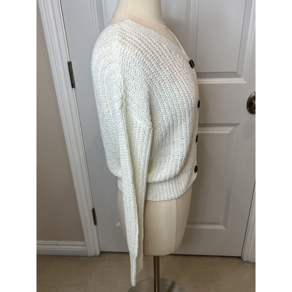 Moon & Madison Cardigan Size Medium Womens Long Sleeve Knit Button Front Ivory - Picture 3 of 9